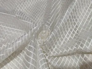 100 % Silk Organza Embroidery Plaid Semi Sheer Fabric 44" wide available in three colors[12306]