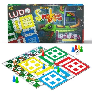 2 in 1 Board Game Combo (Ludo   Snake & Ladders) Fun Board Game