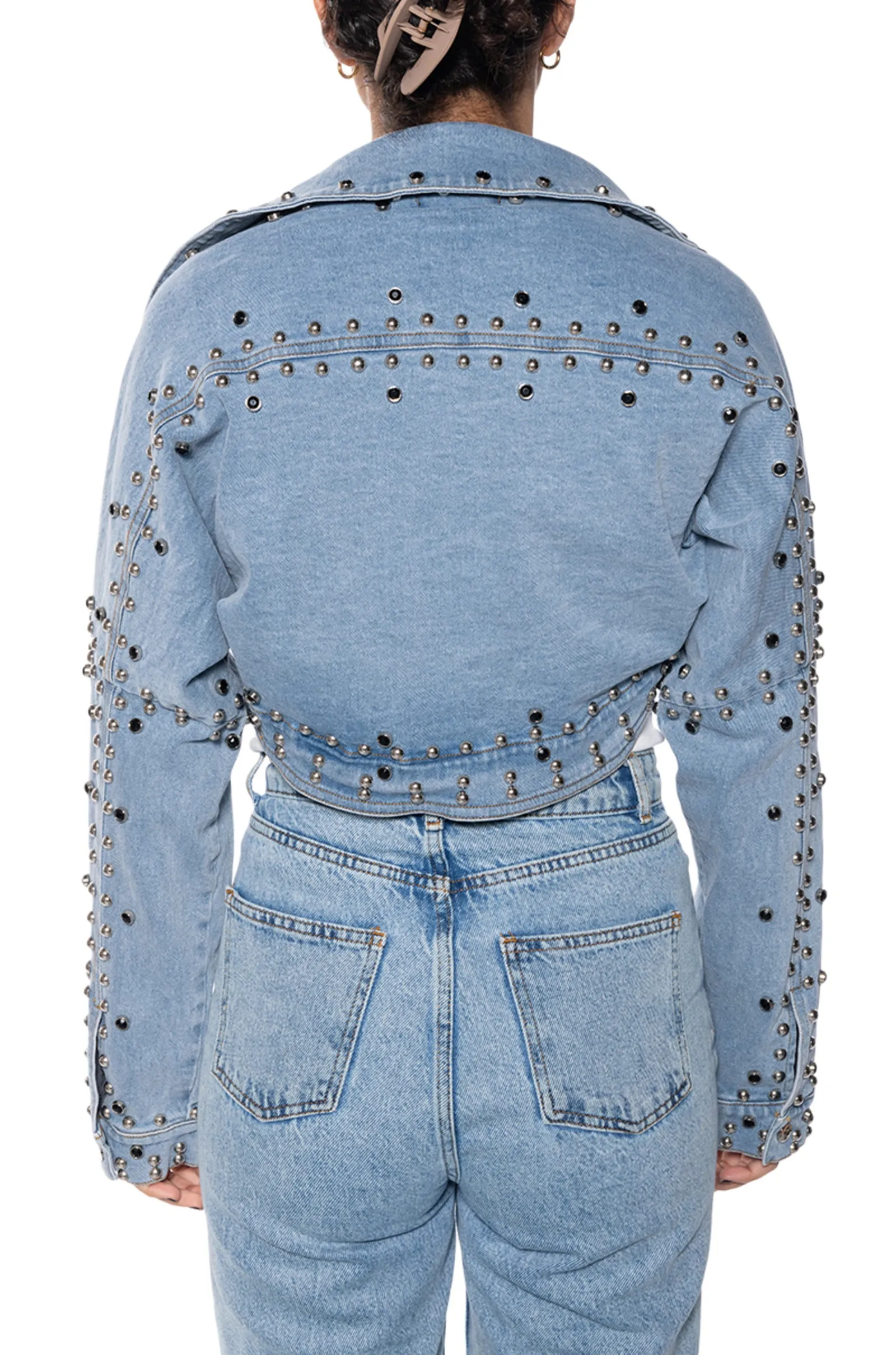 ALYX-DENIM DRAPED STUDDED JACKET