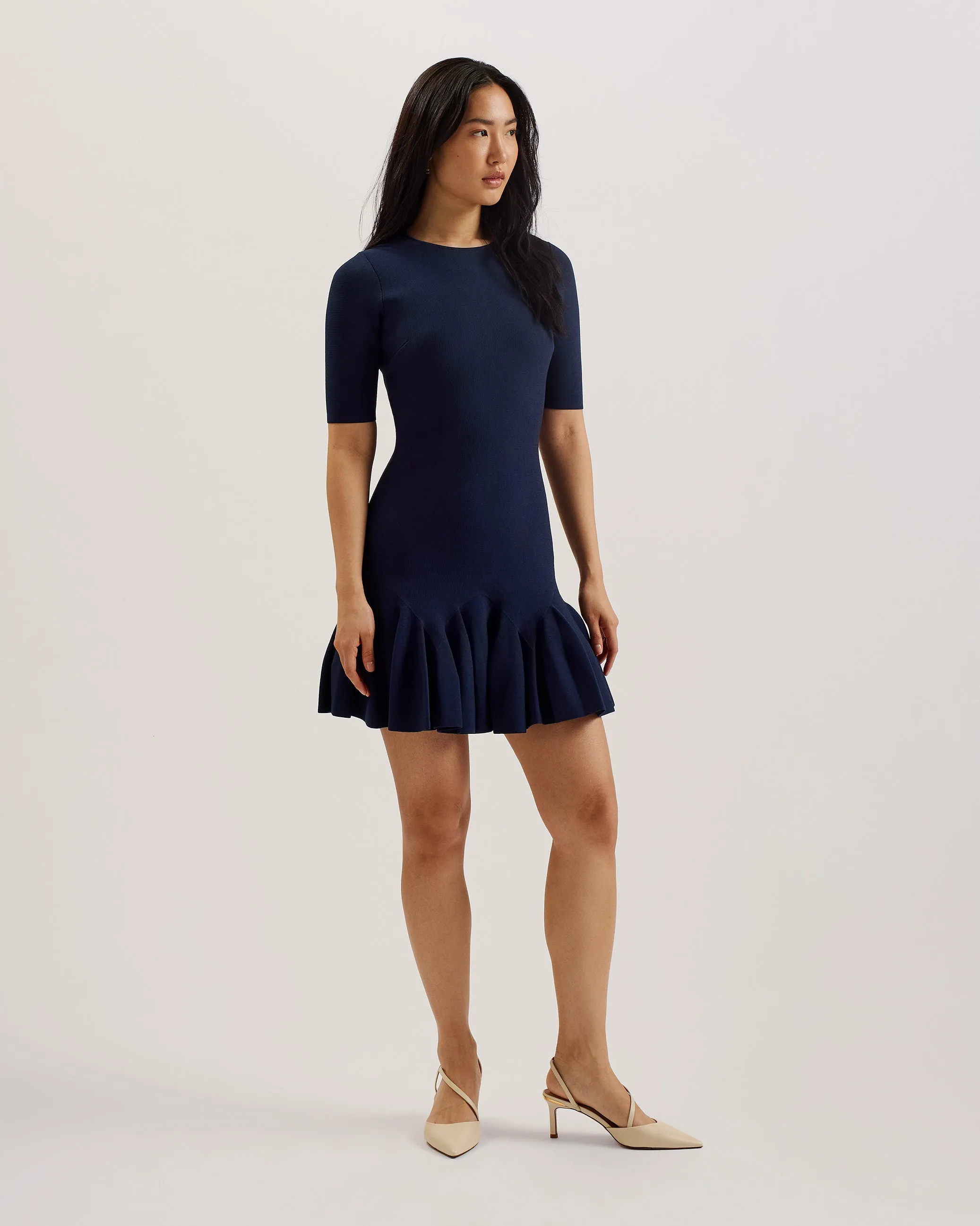 Alzann Mini Skater Dress Navy