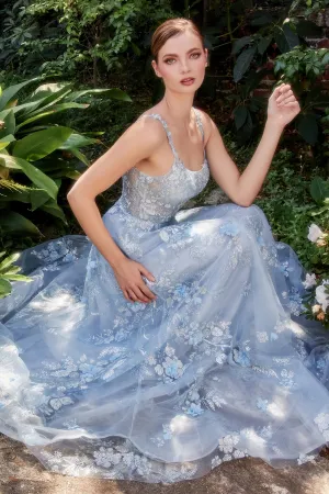 ANDREA & LEO A1124 Floral Scoop Tulle Ball Gown Dress