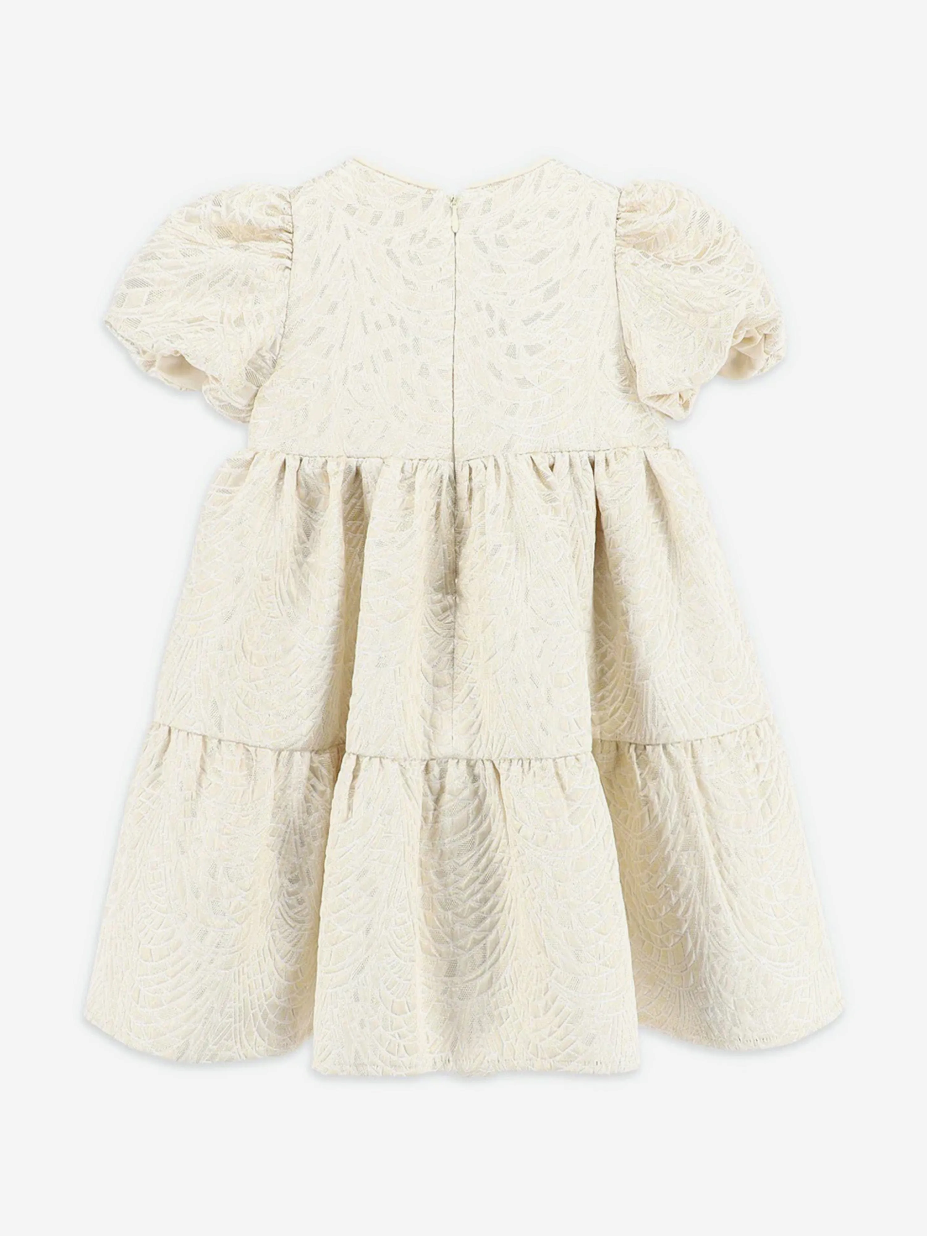 Angels Face Girls Jordan Deco Jacquard Tiered Dress in Gold