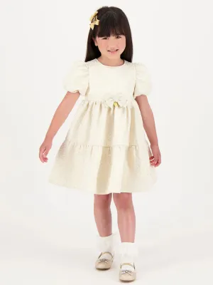 Angels Face Girls Jordan Deco Jacquard Tiered Dress in Gold