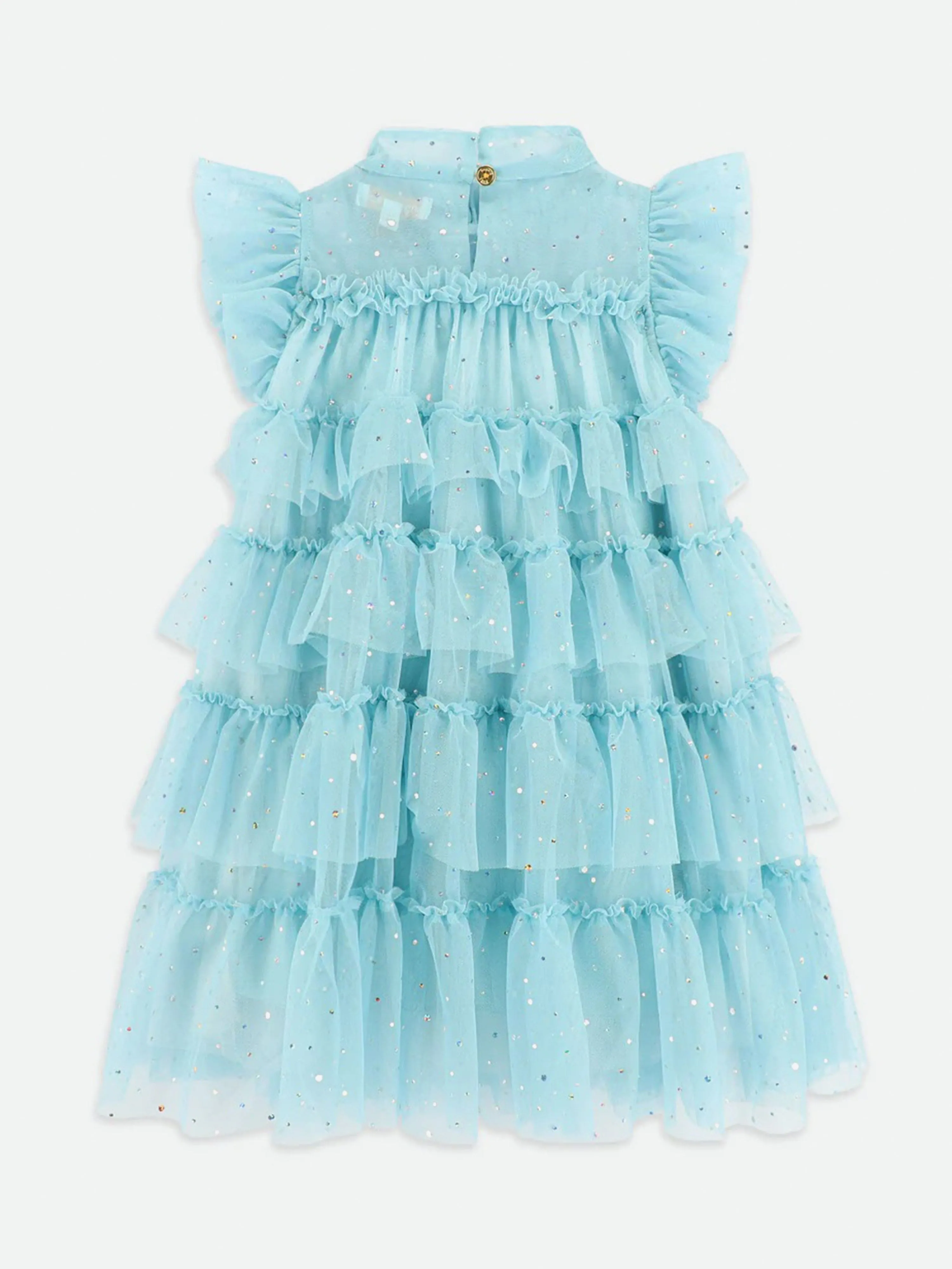 Angels Face Girls Mitzi Sparkle Tiered Dress in Blue