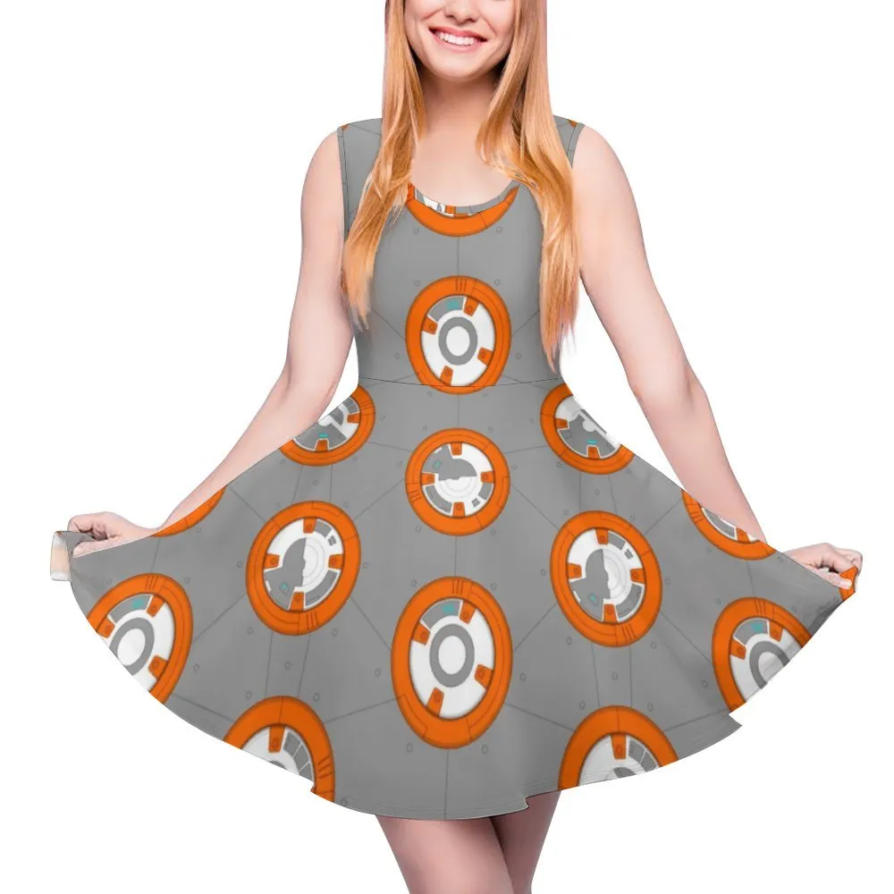 BB-8 Women's Sleeveless Round Neck Skater Dress