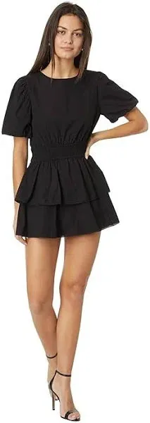 Black Poplin Romper