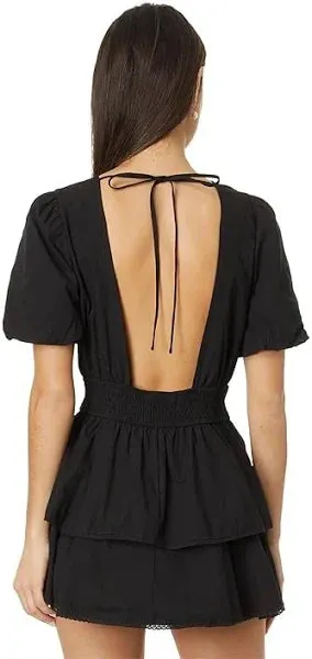 Black Poplin Romper