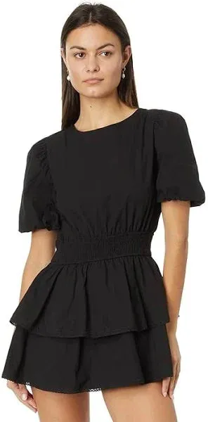 Black Poplin Romper