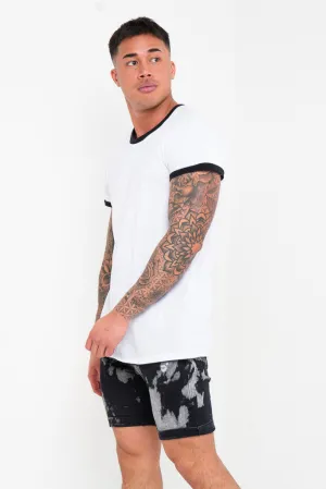 Black Tie Dye Skinny Fit Shorts