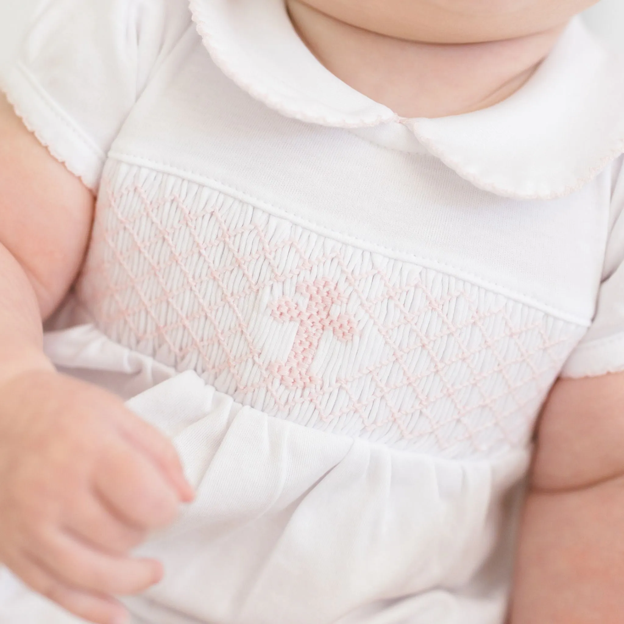 Blessed Smocked Short Sleeve Gown - Pink