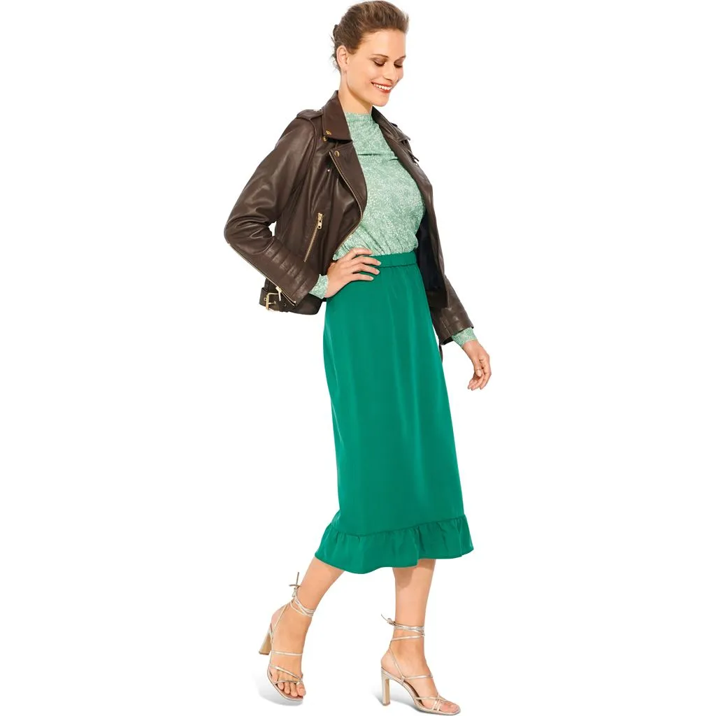 Burda Style Pattern 6073 Misses' Skirt in Three Lengths with Elastic, Slim Shape B6073