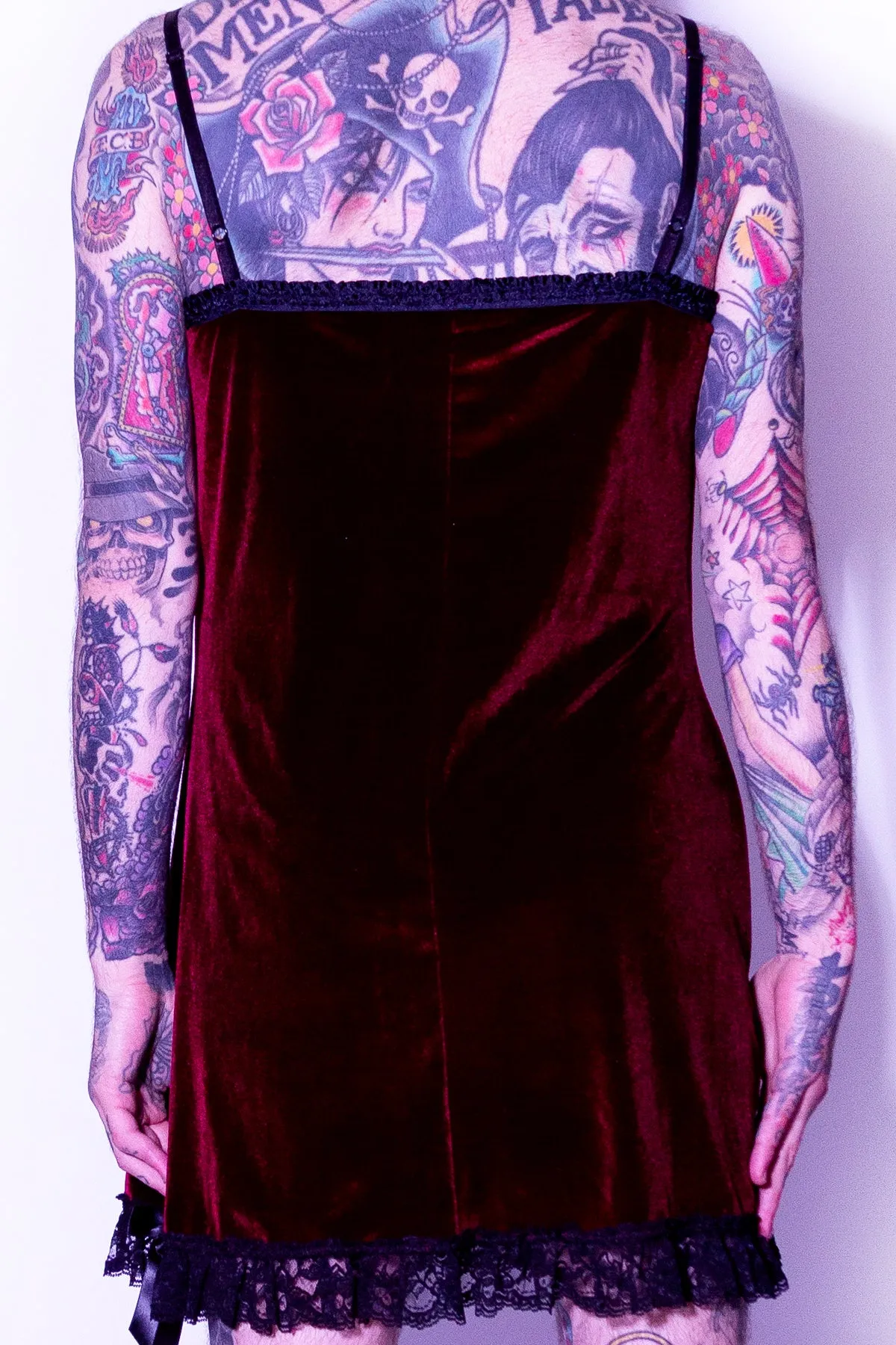 Burgundy Velvet Slip Dress