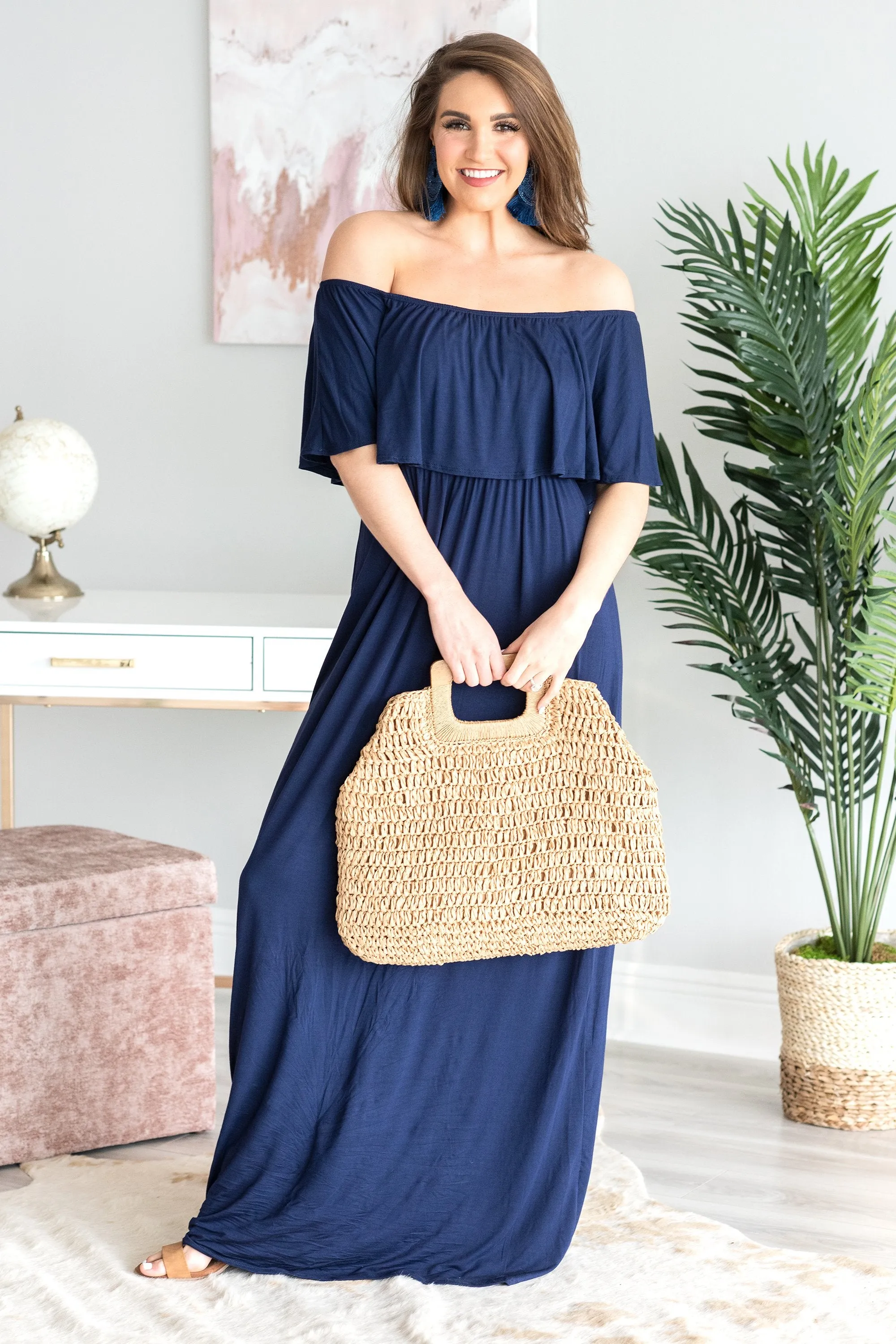 Can You Believe It Maxi Dress, Navy