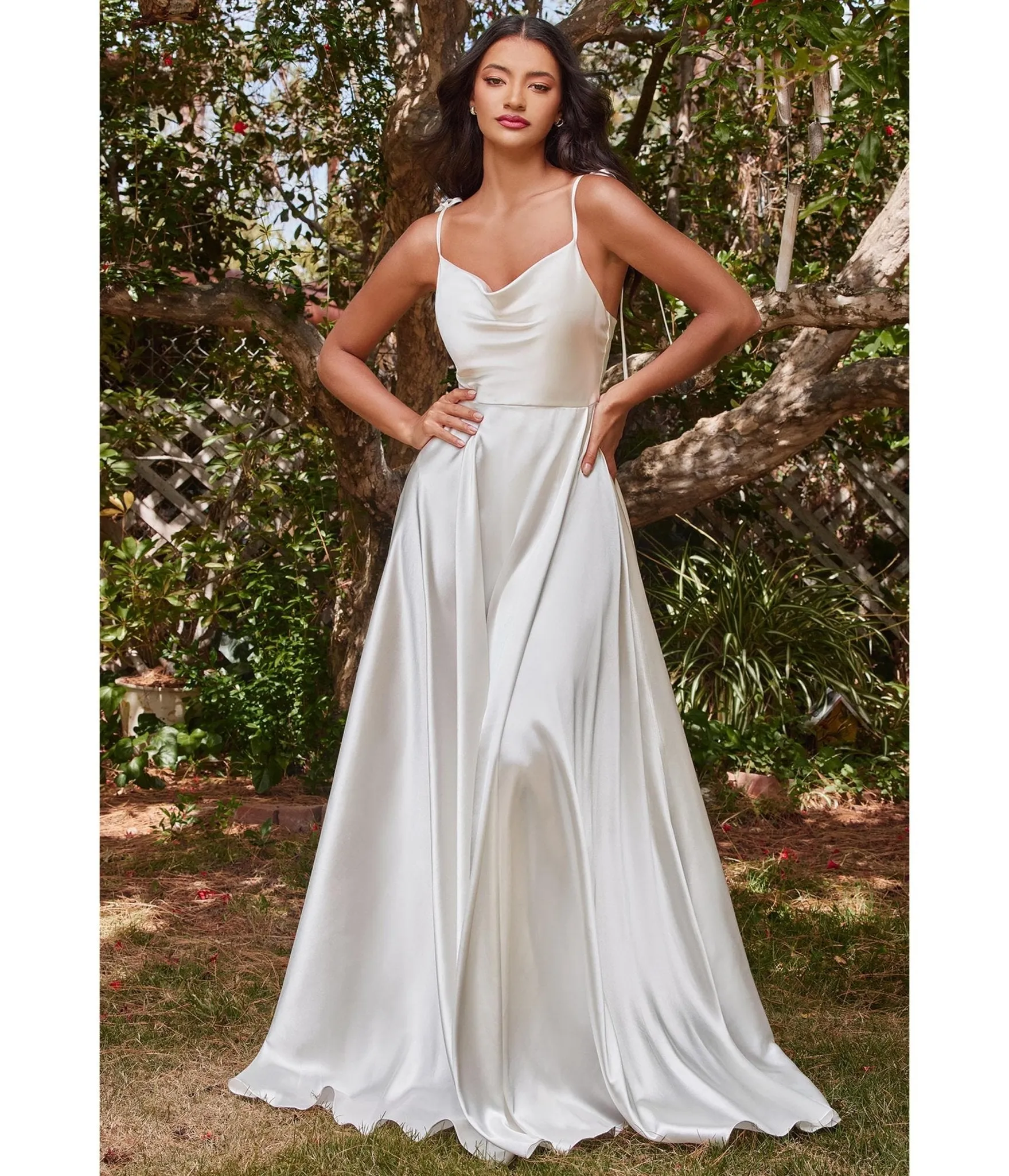 Cinderella Divine  White Liquid Satin Bridal Dress