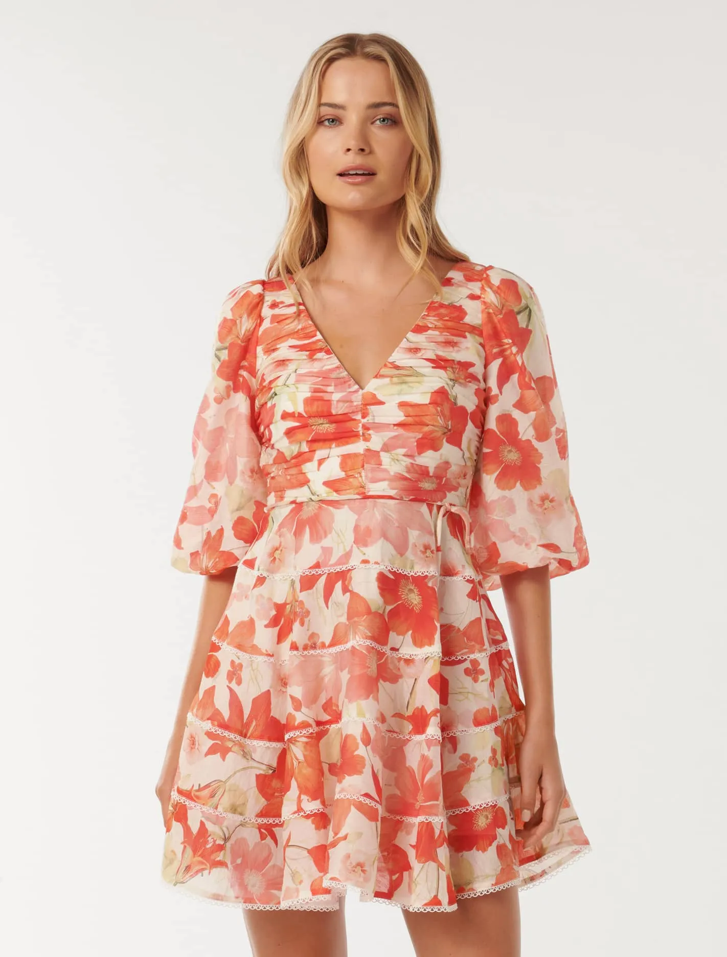 Cindy Tiered Floral Skater Dress