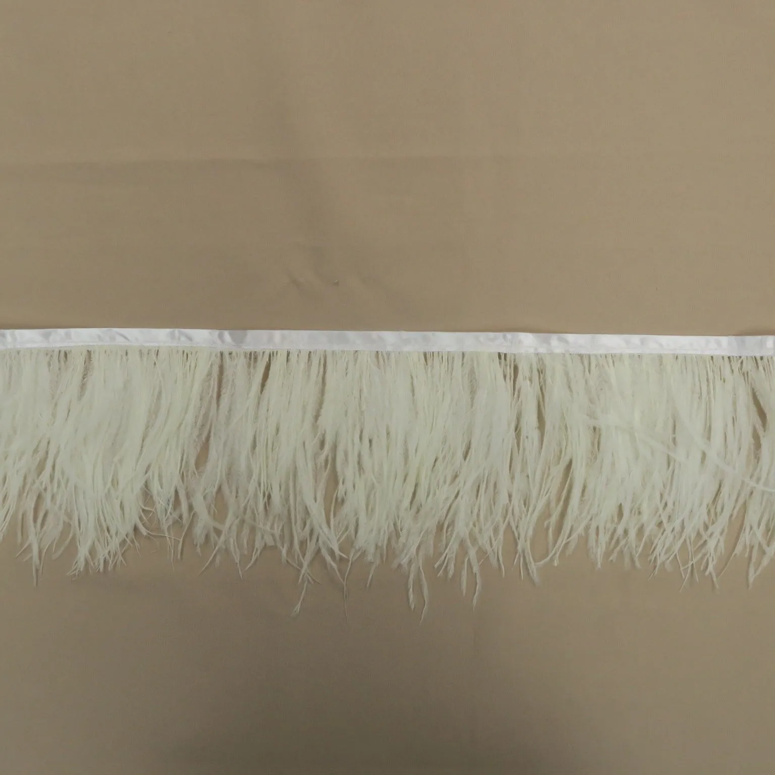 Cream Ostrich Feather Trim 2 PLY