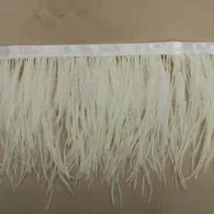 Cream Ostrich Feather Trim 2 PLY