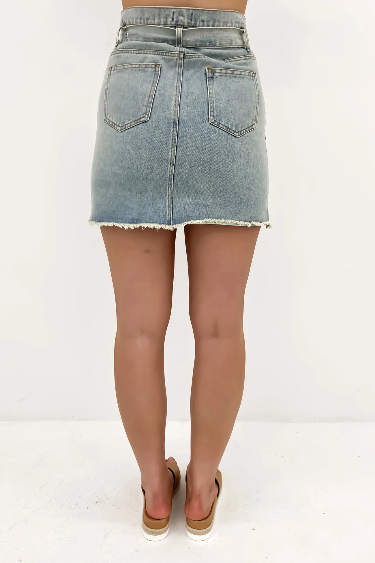 Dash Denim Mini Skirt Light Blue