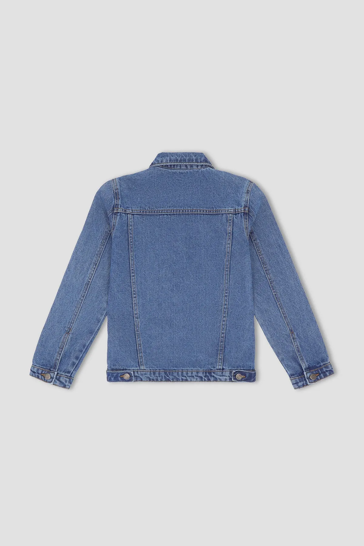 Denim Jacket For Girl - Mid Blue