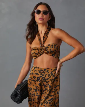 Easy Tiger Animal Print Halter Bra Top