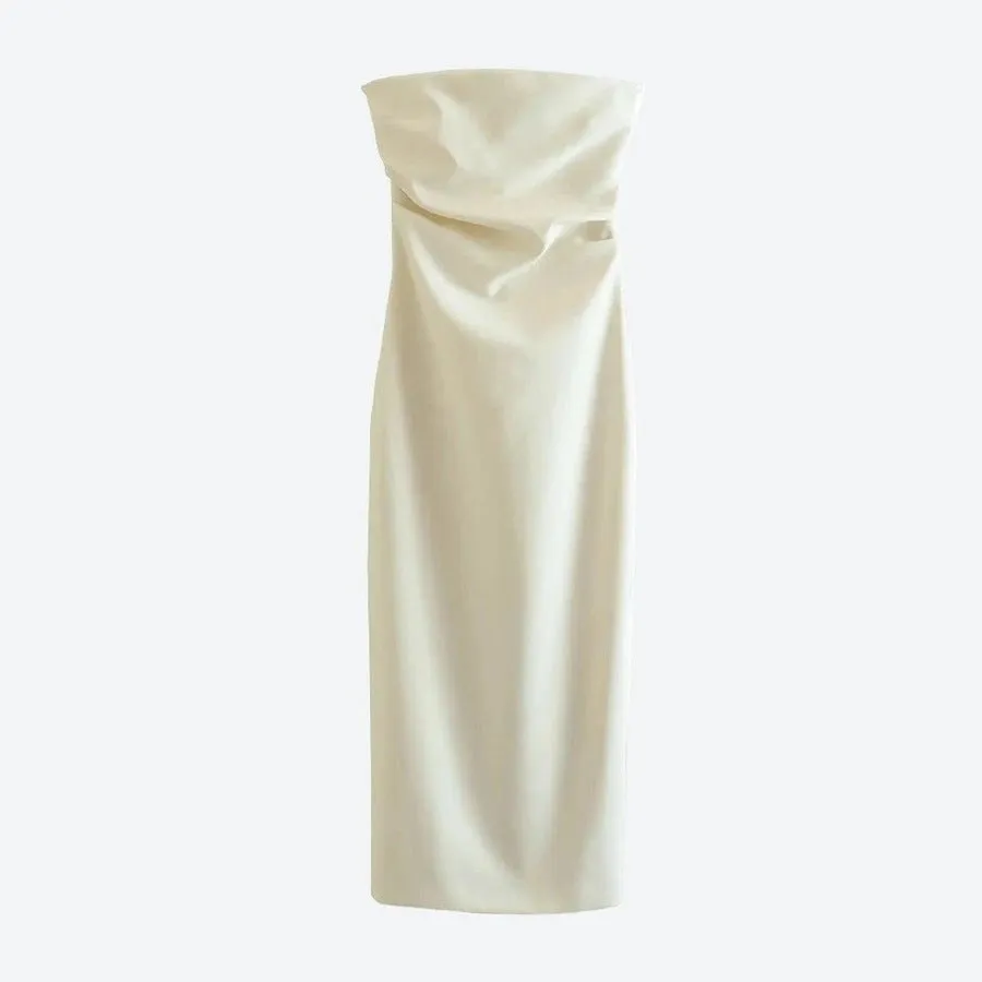 Elegant Strapless Ruched Evening Dresses