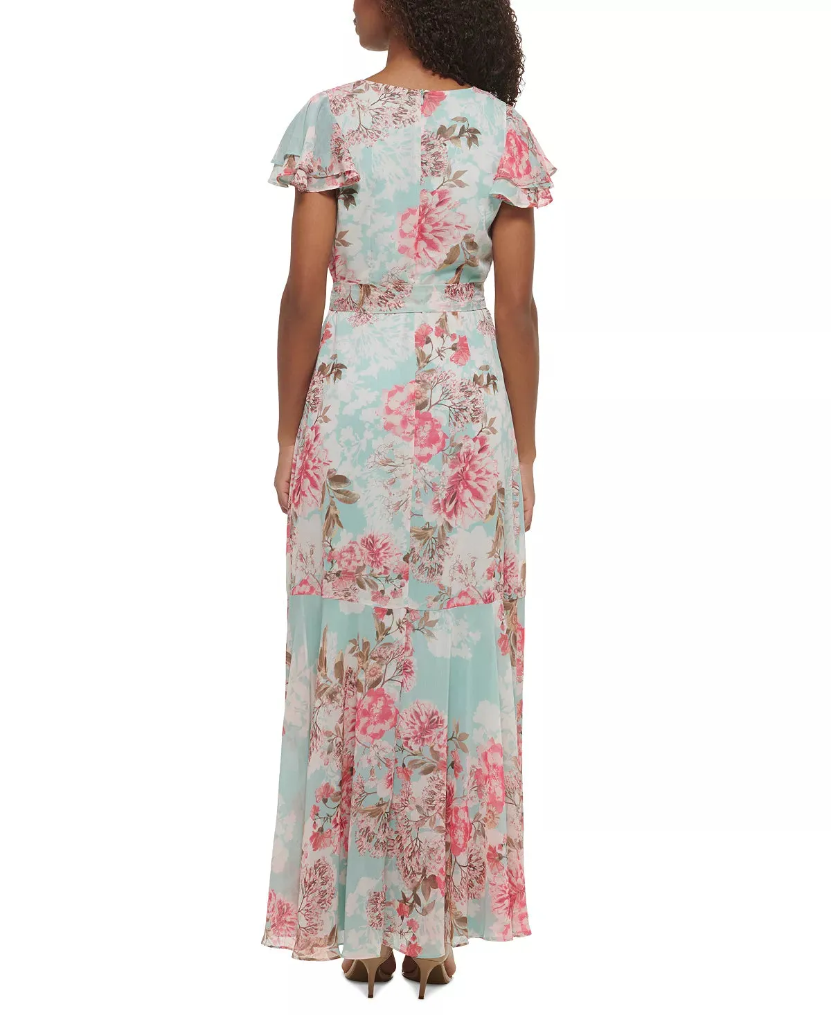 Eliza J Flowing Floral A Line Gown