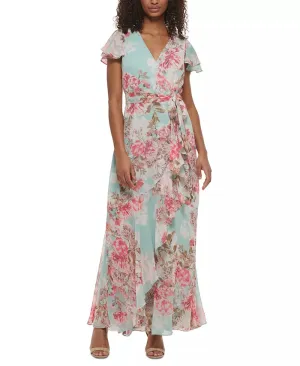 Eliza J Flowing Floral A Line Gown