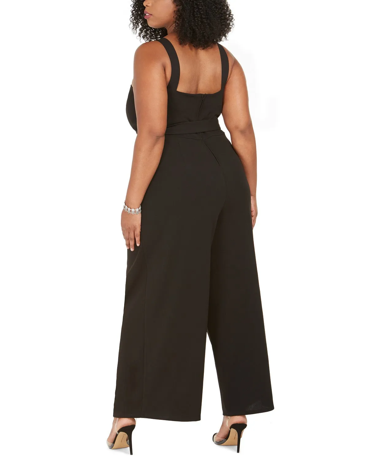 Emerald Sundae Trendy Sleeveless Belted Wide-Leg Jumpsuit