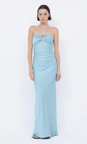 EMILIA STRAPLESS DRESS - DUCK EGG