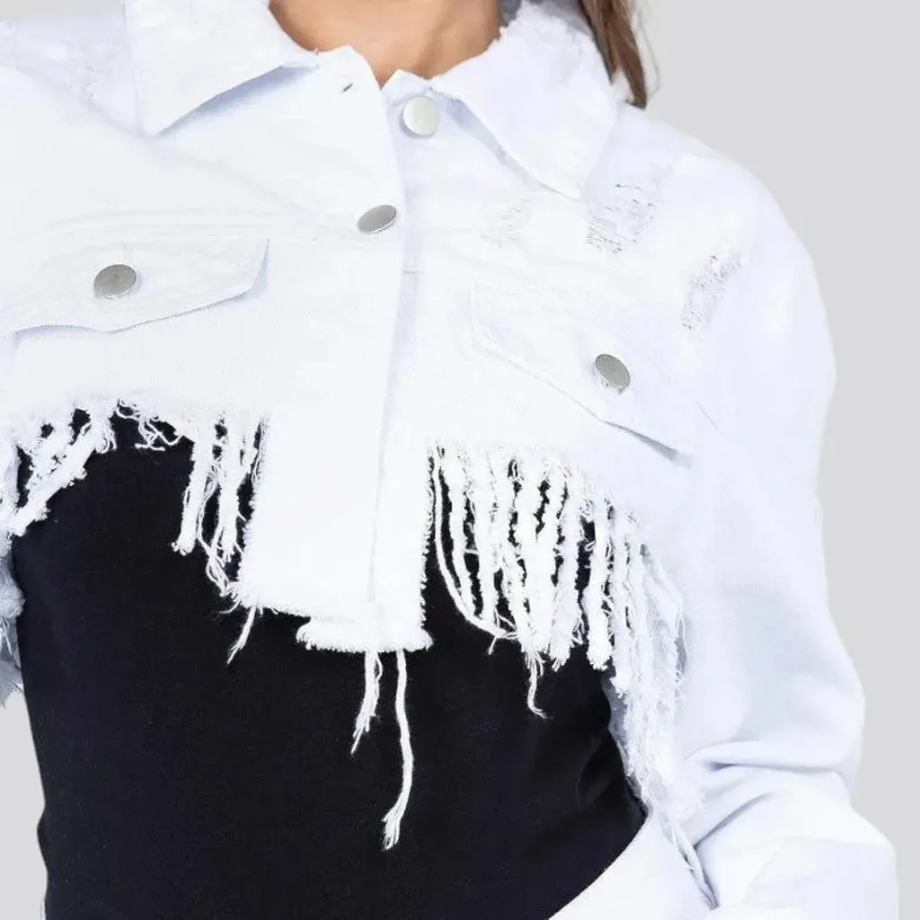 Fashionable grunge street women's denim jacket