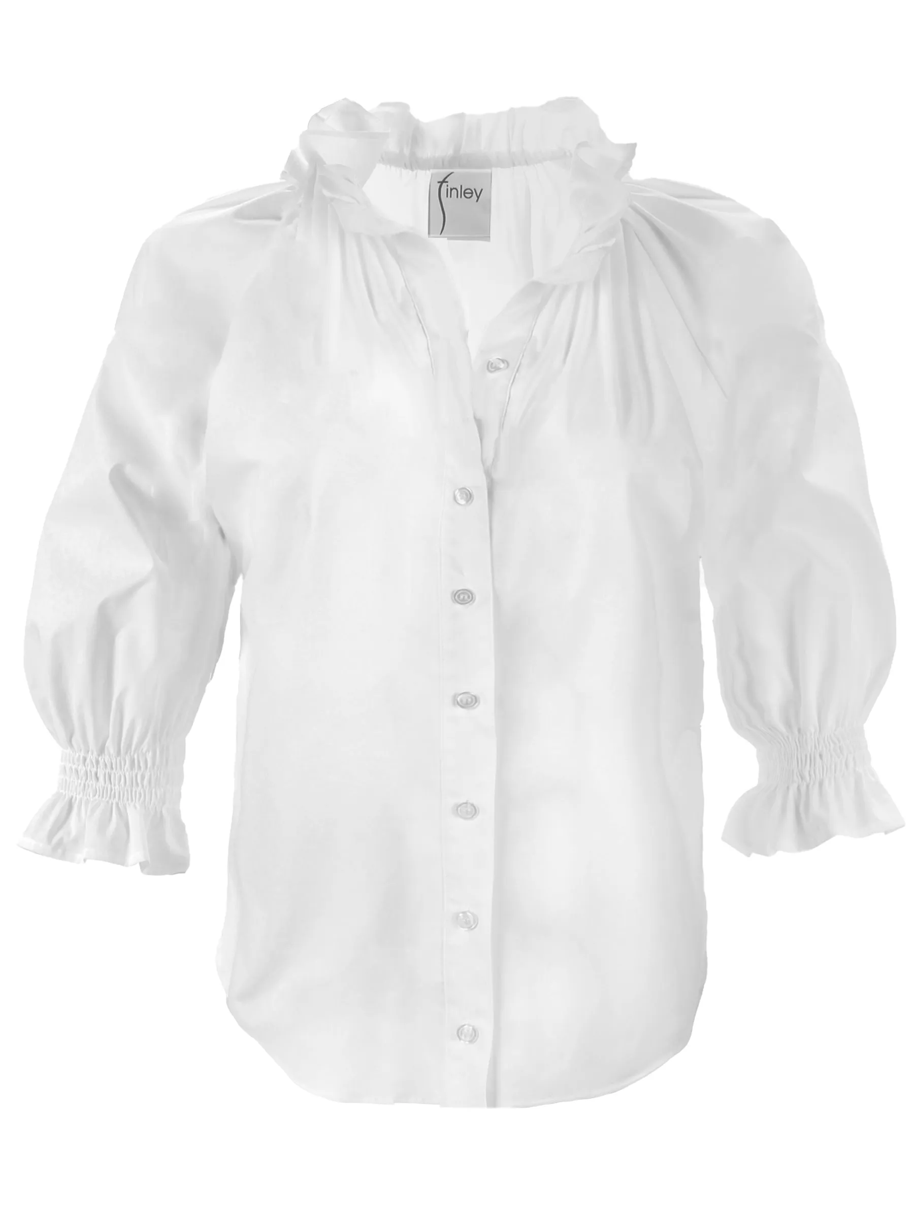 Fiona White Silky Poplin Shirt