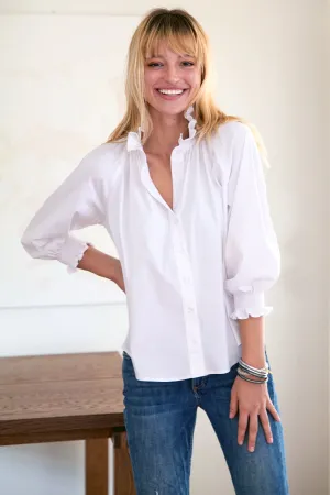 Fiona White Silky Poplin Shirt