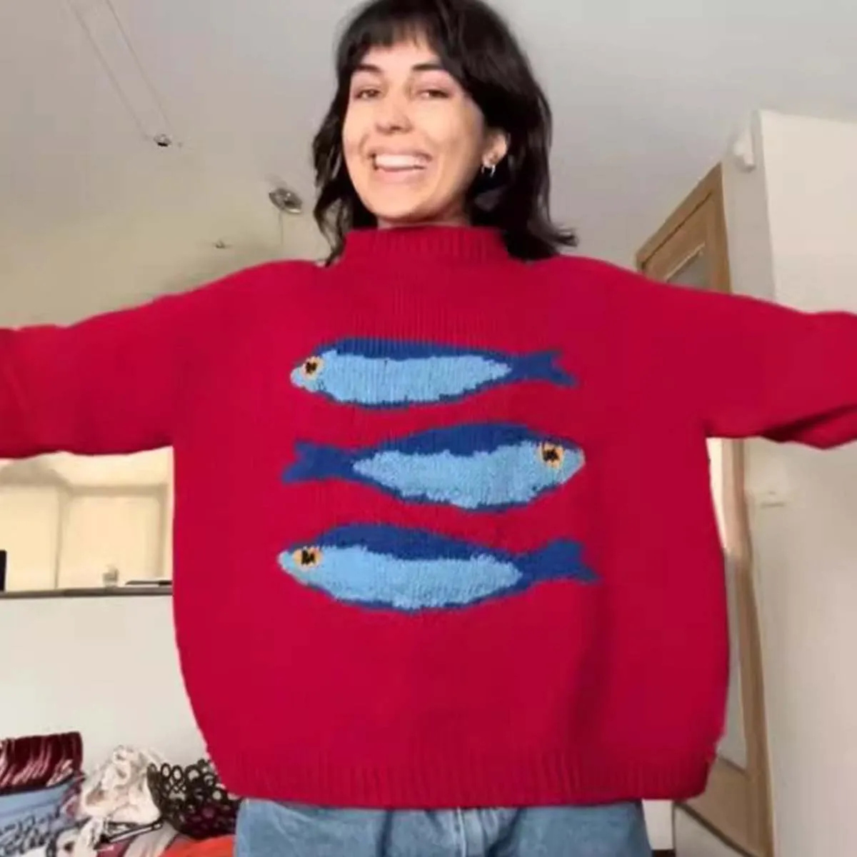 Fluffy Cute Fish Sweater