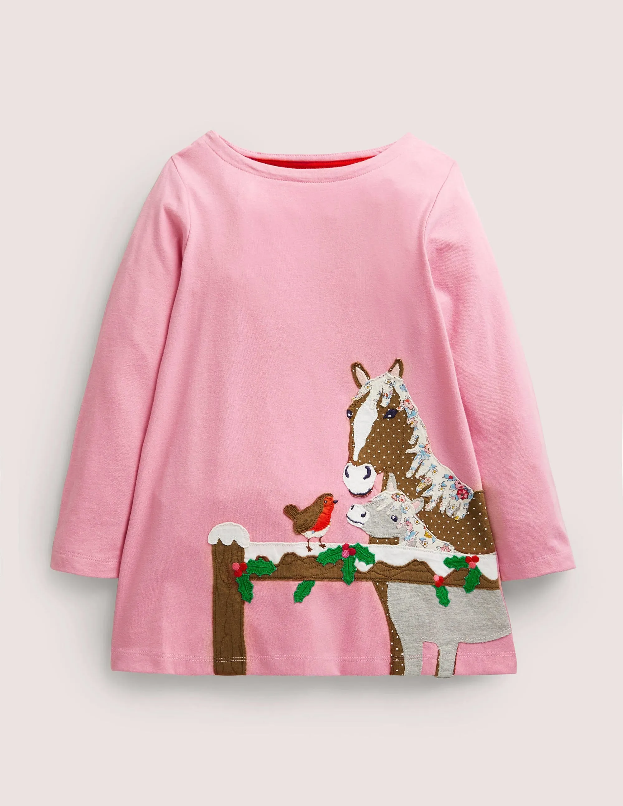 Fun Appliqué Tunic-Formica Pink Horses