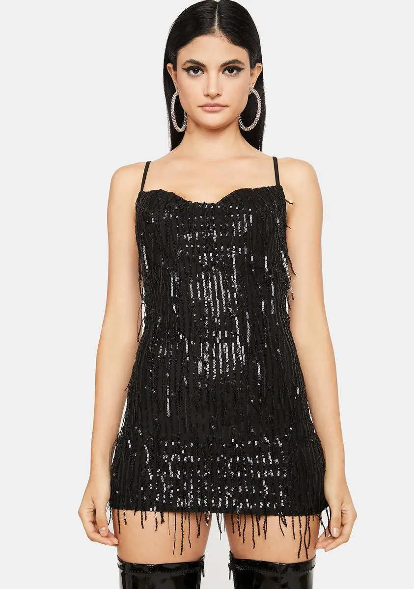 Fun Nights Sequin Fringe Dress