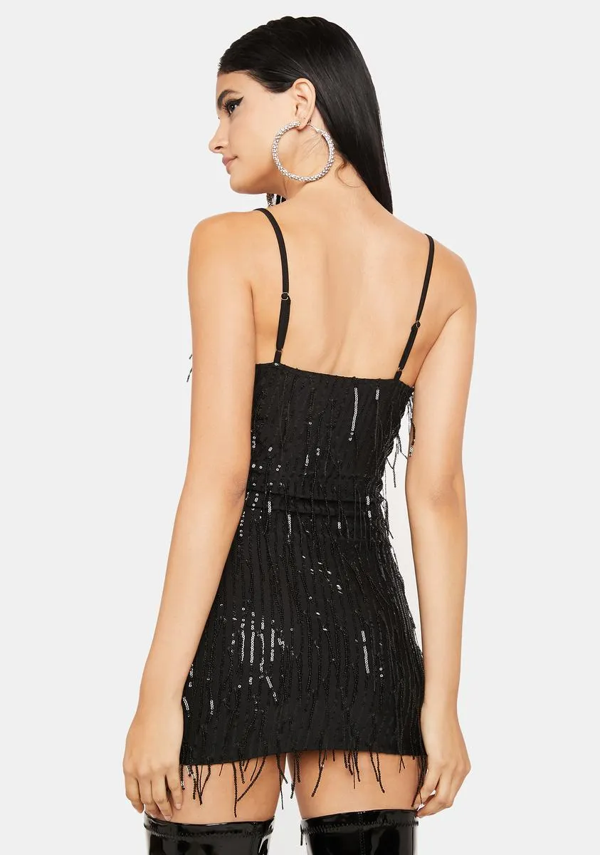 Fun Nights Sequin Fringe Dress