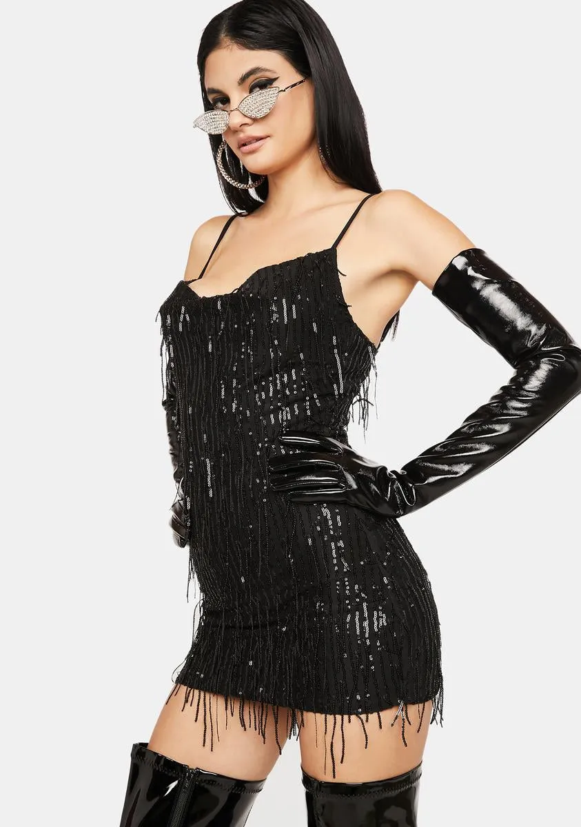 Fun Nights Sequin Fringe Dress