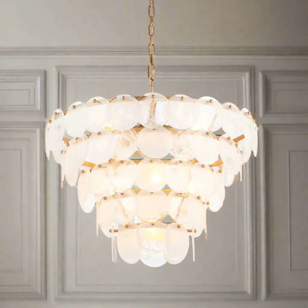 Glass Disc Chandelier 64 cm