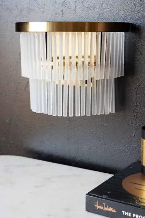 Gold Tiered Glass Wall Light