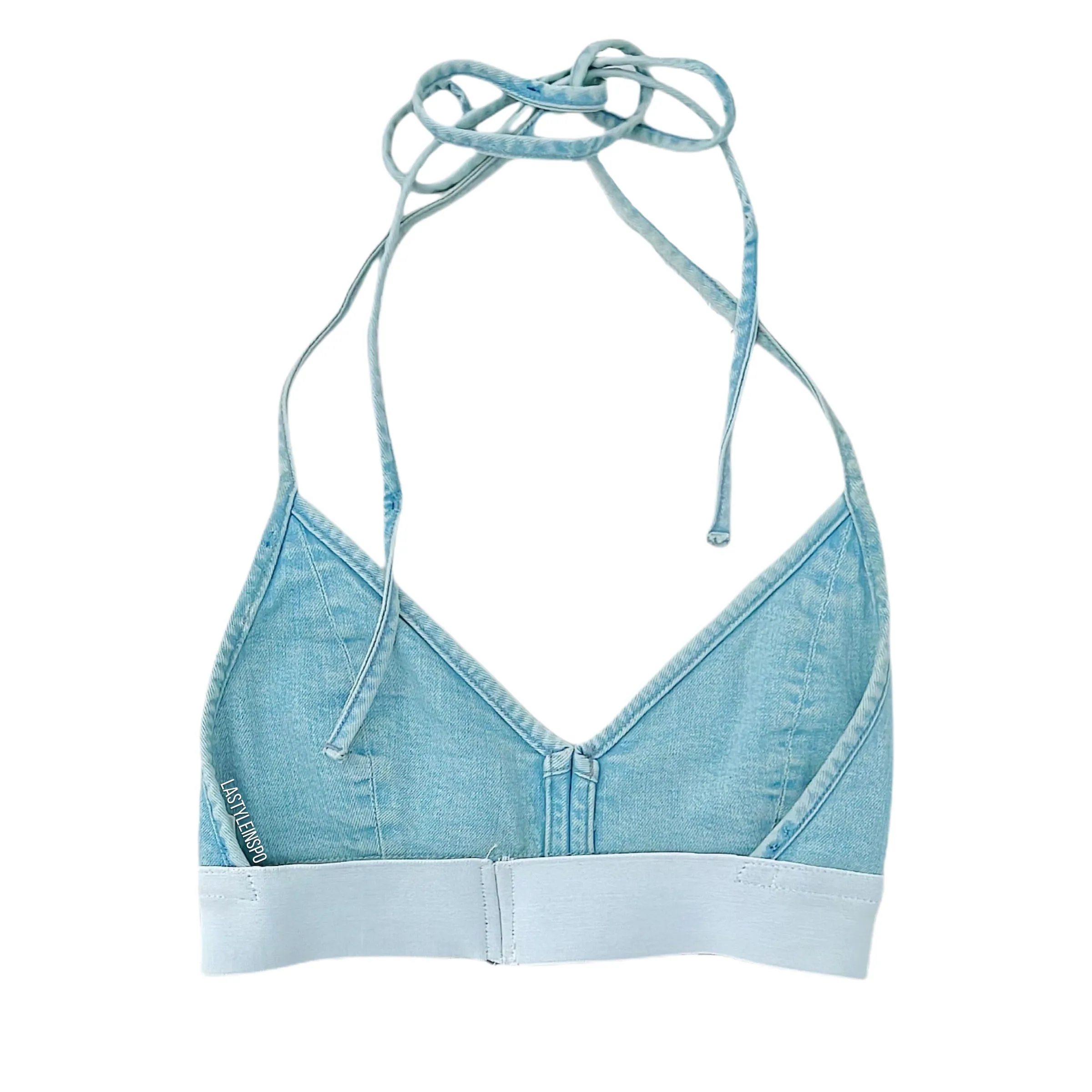 GRLFRND Denim Top Bra Halter Light Blue Size XS/S