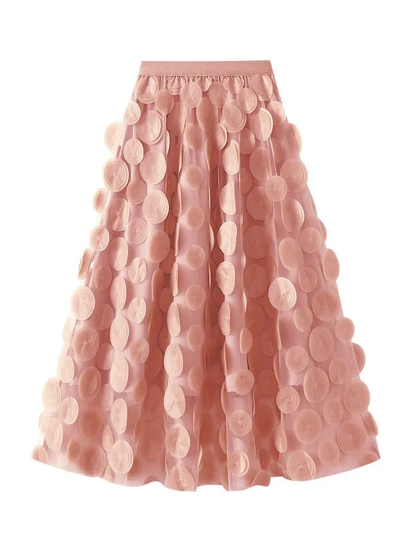 Heavy Industry Three-dimensional Polka-dot Gauze Skirt