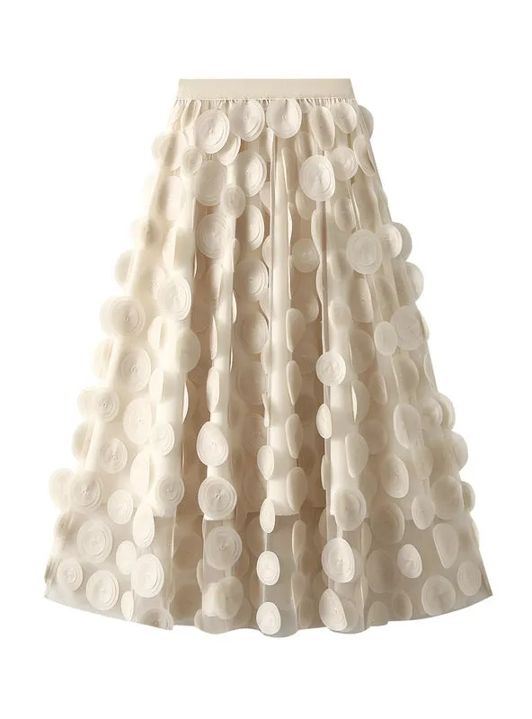 Heavy Industry Three-dimensional Polka-dot Gauze Skirt