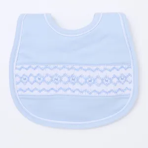 Hudson Smocked Bib - Light Blue