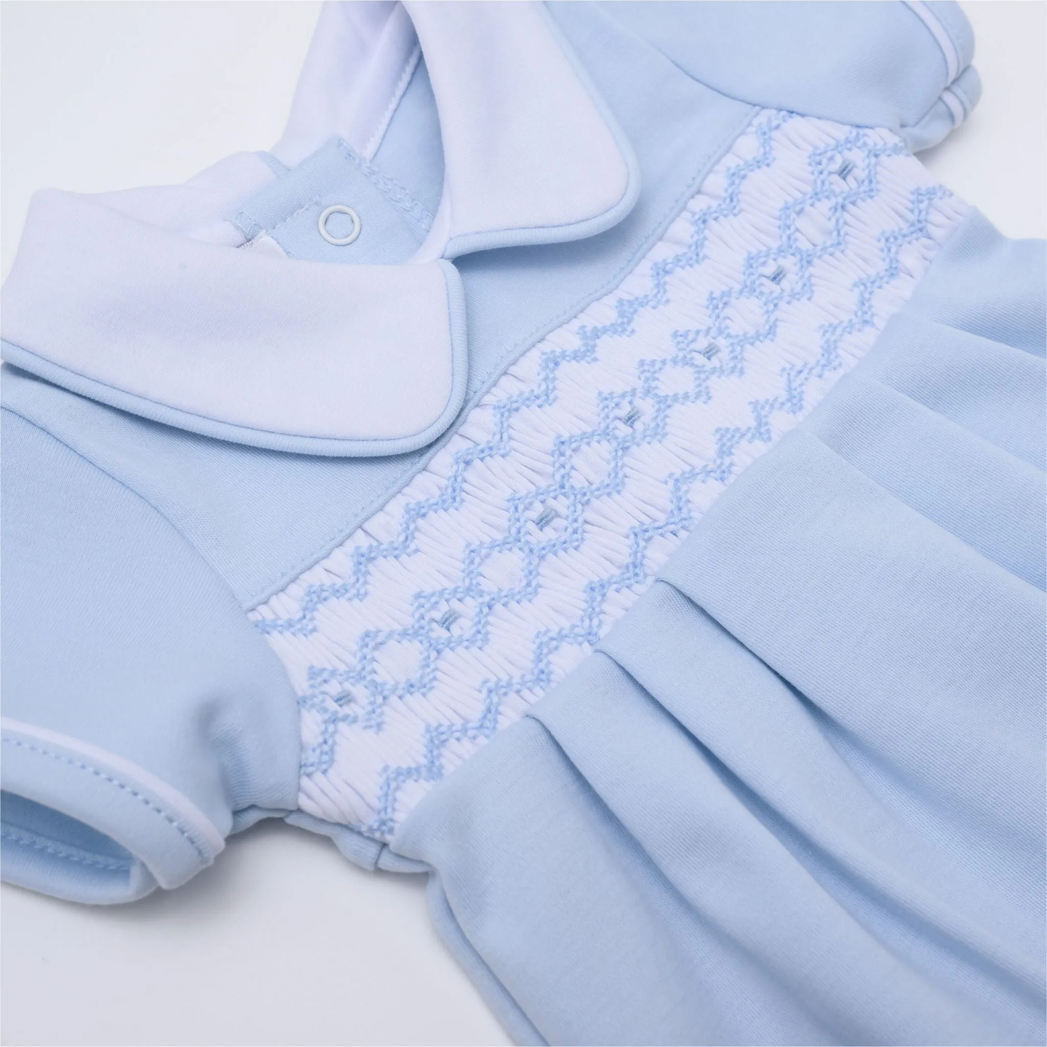 Hudson Smocked Bubble - Light Blue