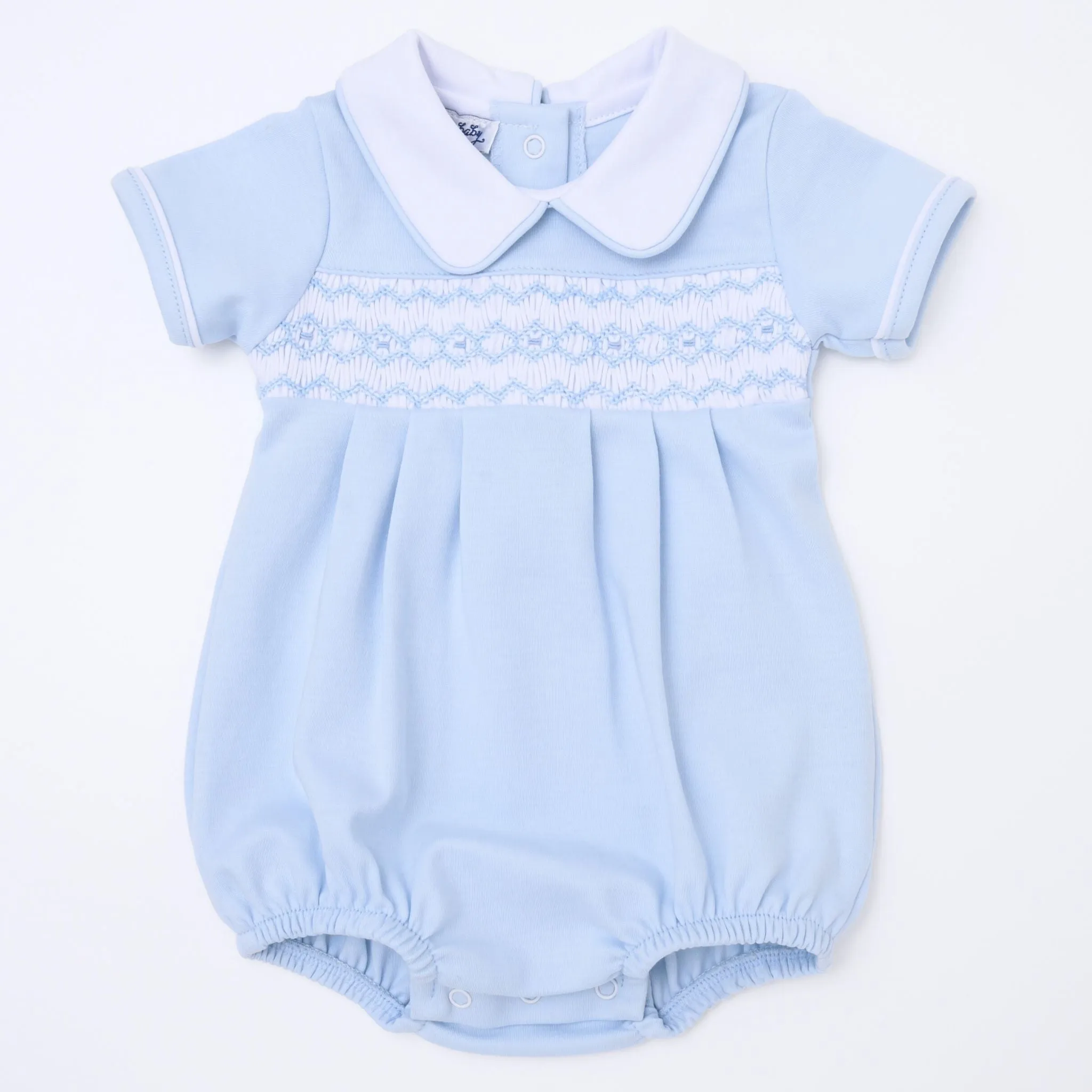 Hudson Smocked Bubble - Light Blue