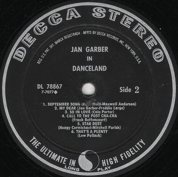 Jan Garber - Jan Garber In Danceland (LP) (VG )