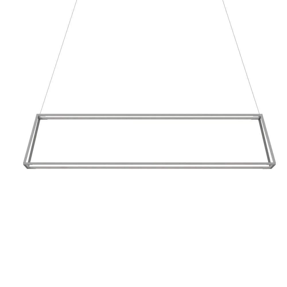 Koncept Inc Z-Bar Pendant Rise Large Rectangle, Soft Warm, Silver, 56" x 14" x 12" ZBP-54-RR-SW-SIL-CNP