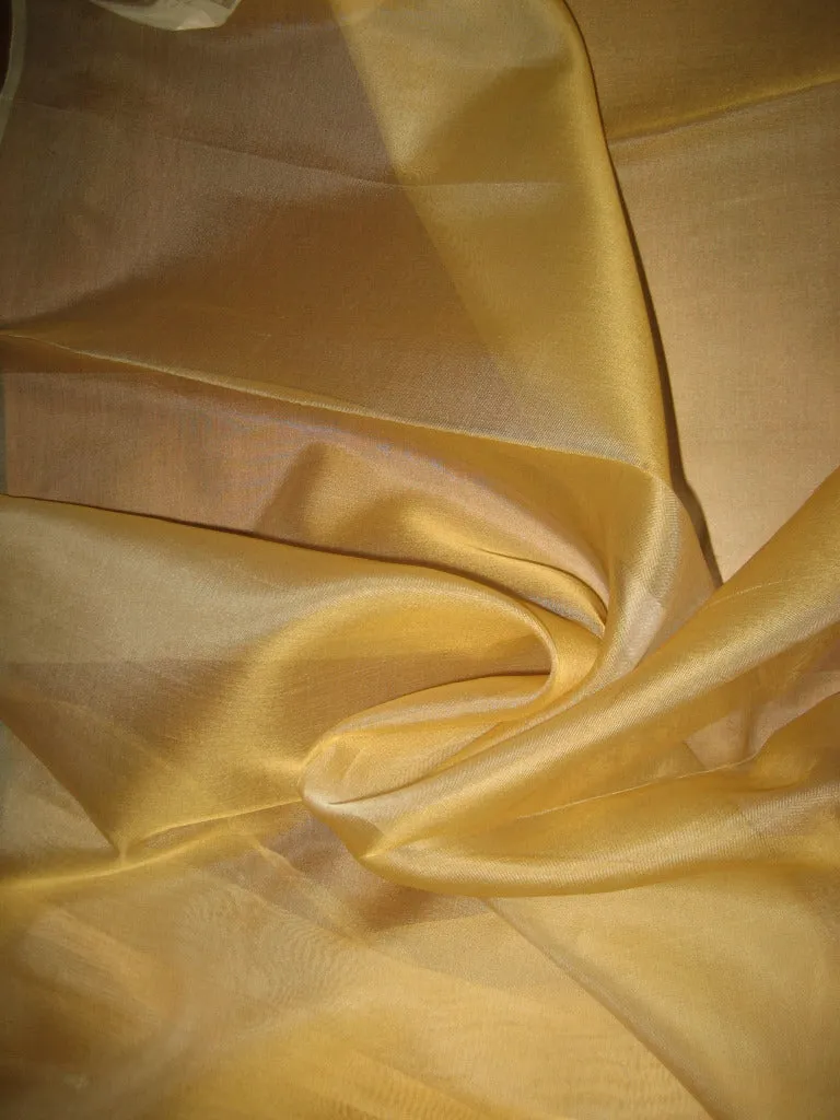 Light Gold SILK ORGANZA FABRIC 54&quot; WIDE