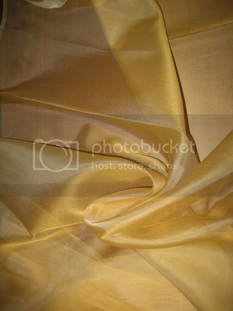 Light Gold SILK ORGANZA FABRIC 54&quot; WIDE