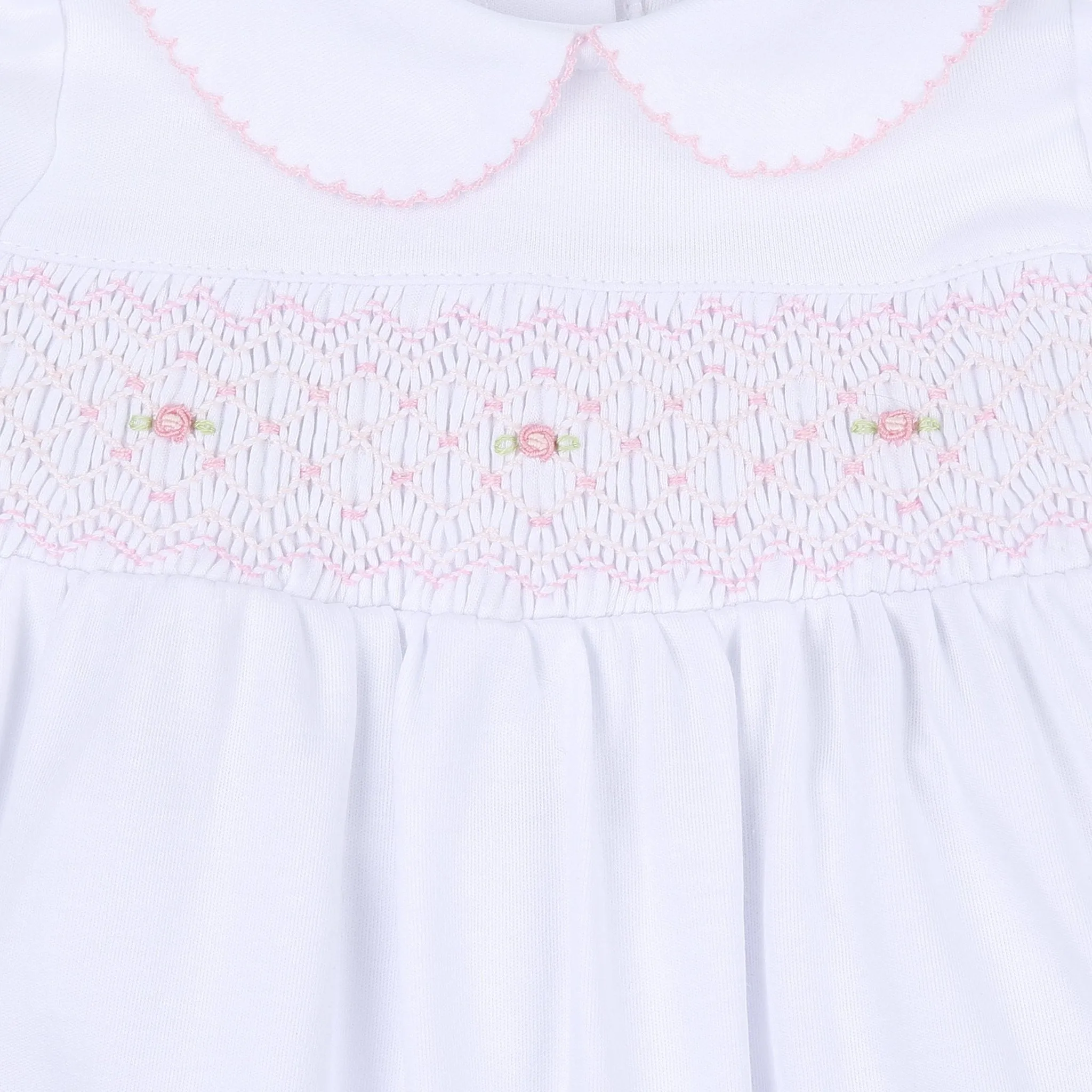 Lilly  & Lucas Smocked Footie - Pink